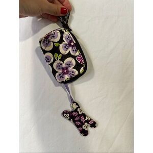 Vera Bradley zipper wristlet Plum petals pattern